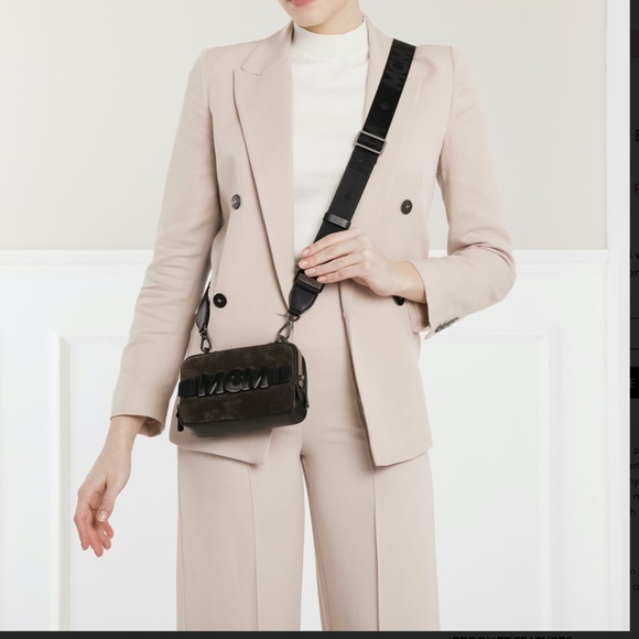 MCM Bags Original Mcm Cubism Suede Crossbody Bag Mini Phantom Grey